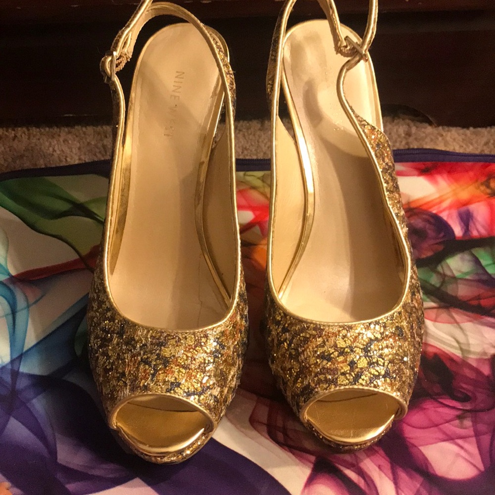 Gold Nine West Heels